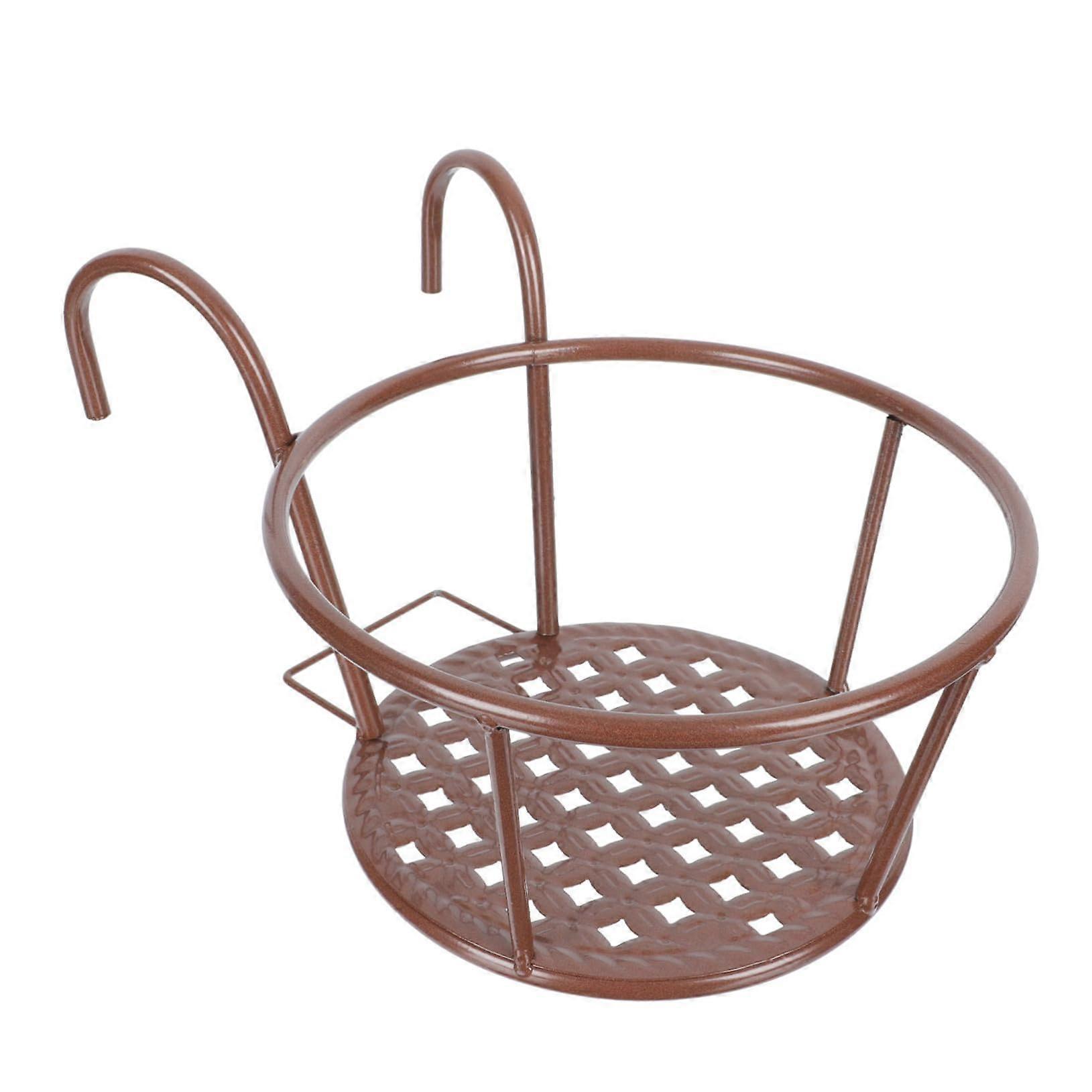 Balcony Hanging Flower Pot Rack with Durable Metal Stand for Garden Window Railing Decor