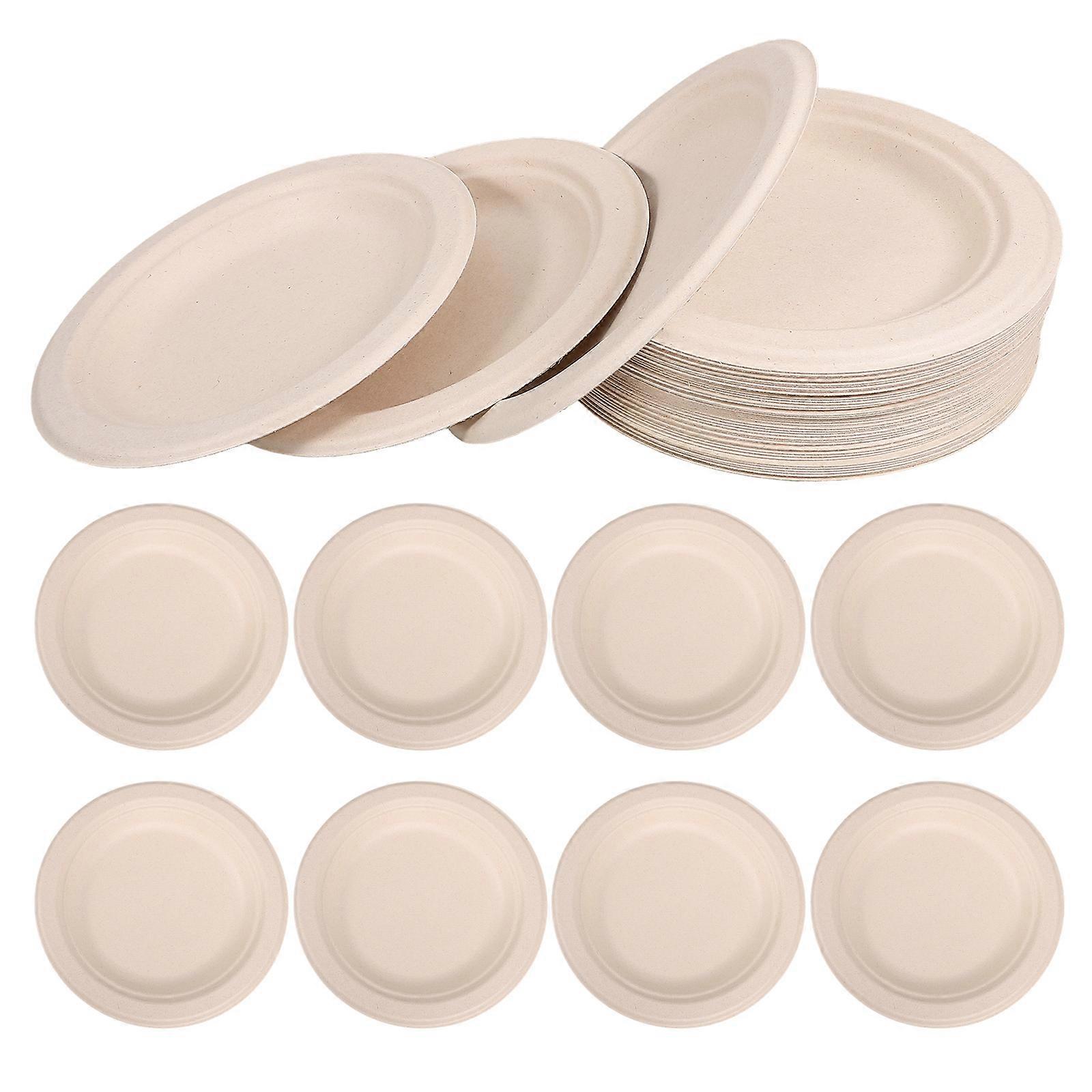 Paper Dinner Plate Multi-Function Paper Plate for Food Packing 50Pcs