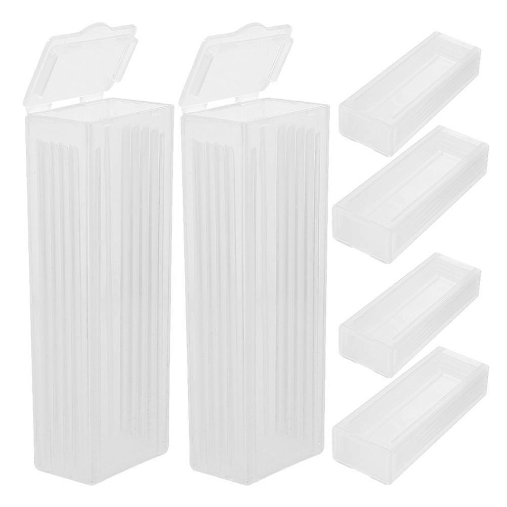 6Pcs Transparent Plastic Microscope for Storage Holder