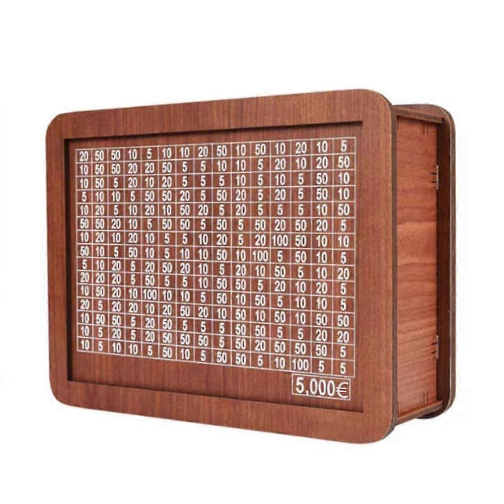 Wooden Piggy Bank with Counter, Money Saving Box for Adults & Kids, Easy Install 5000 Target