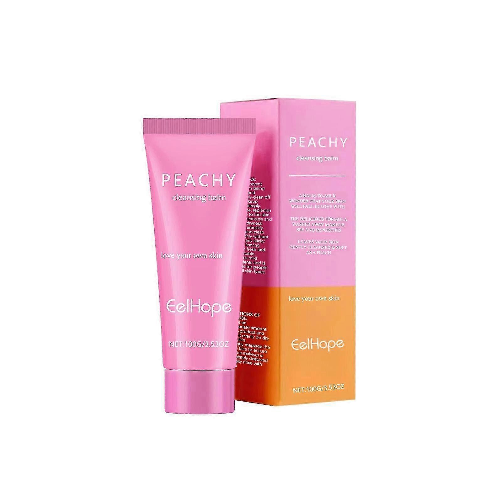 Peach Makeup Remover Cream  Deep Cleansing, Hydrating with Vitamin E  Lemon Extract, Gentle  Easy to Use, 100g