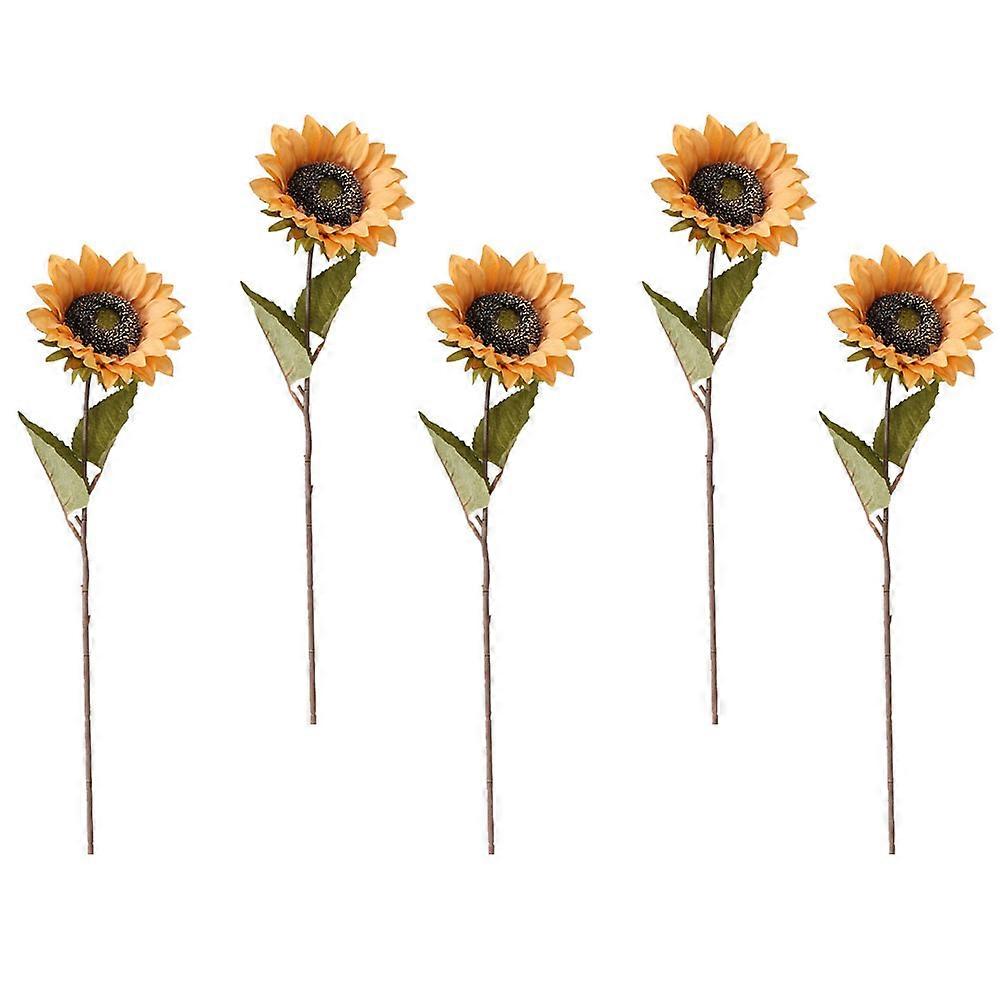 5kpl keinotekoinen auringonkukka koristelee retro auringonkukat simulointi auringonkukka auringonkukka (keltainen)