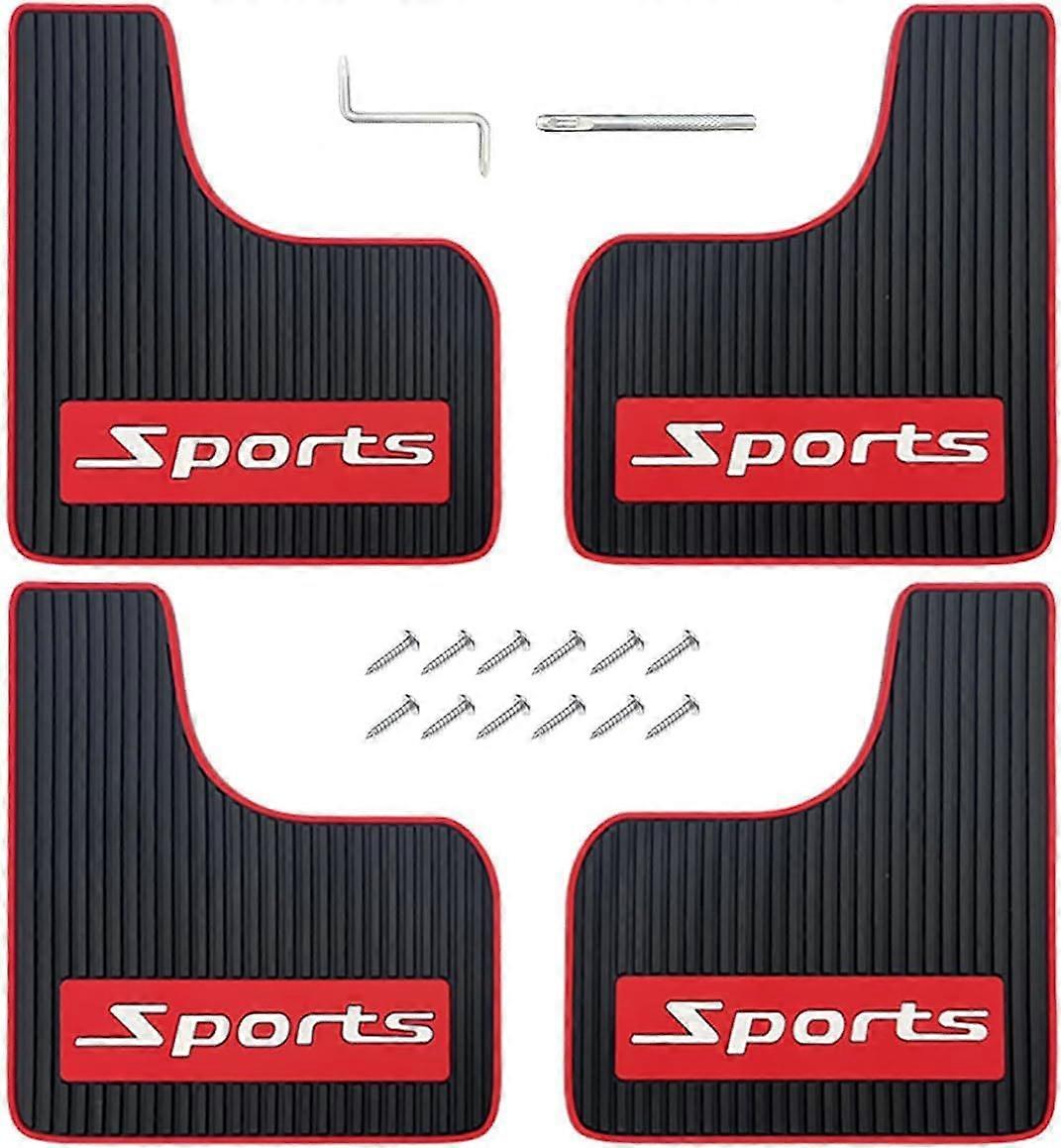 Universal Rubber Car Mud Flaps 4Pcs Front and Rear Fender Splash Guards AllWeather Protection