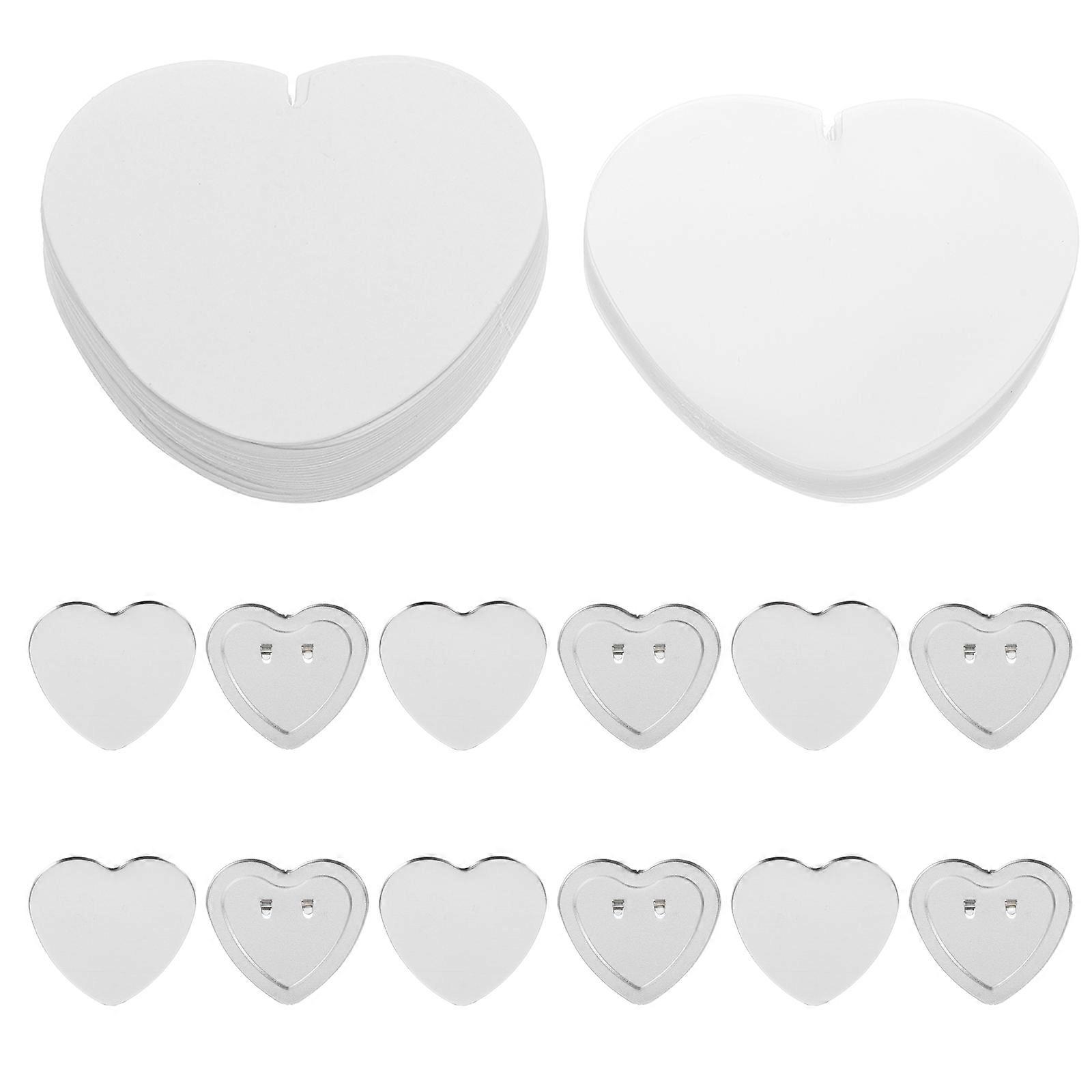 Heart Shaped Blank Button Badge Parts Set For Small Studios 100 Sets Custom Badge Creation Metal Button Maker Supplies
