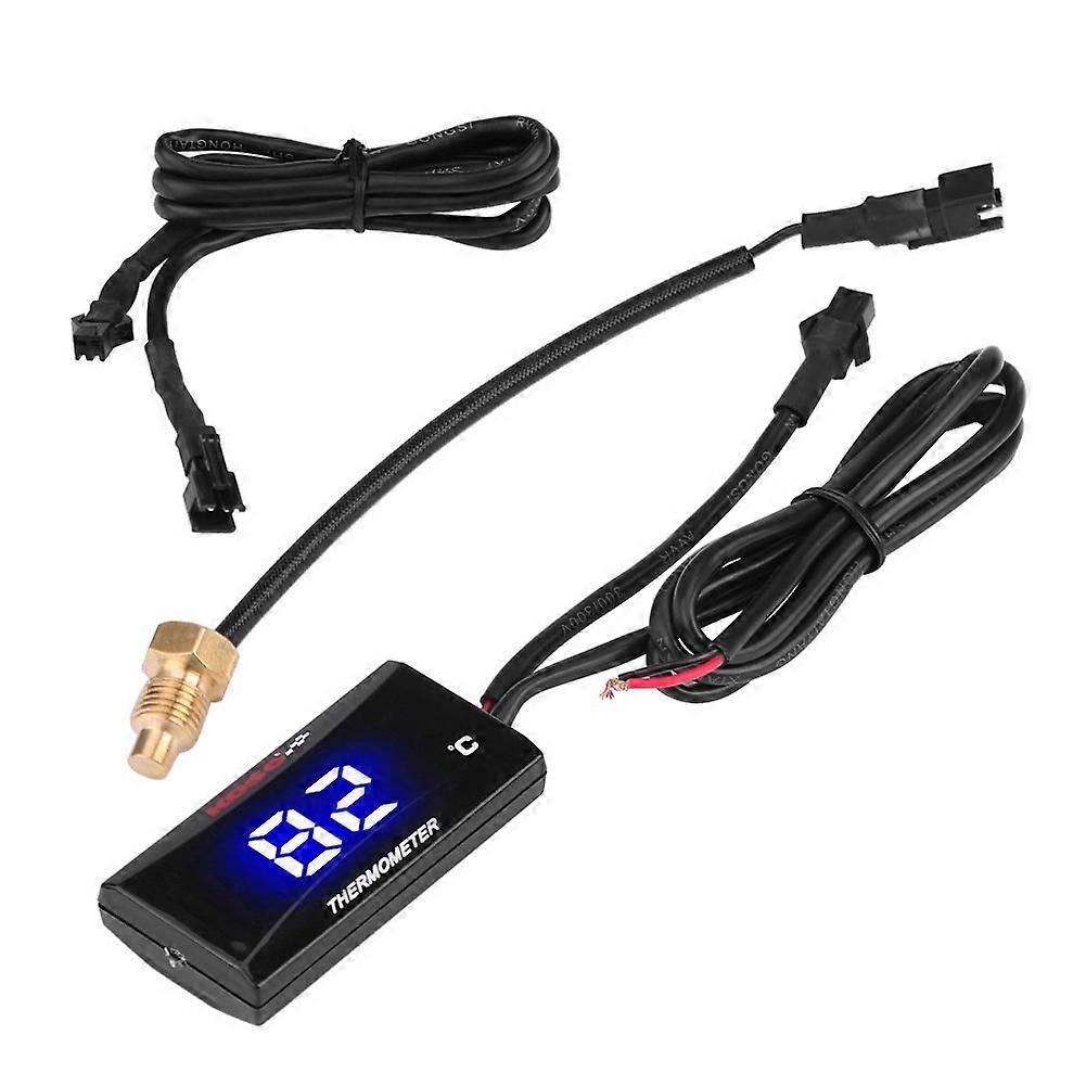 Motorcycle Digital Thermometer with LCD Water Temperature Gauge 12V, Overheat Alert, Night Vision
