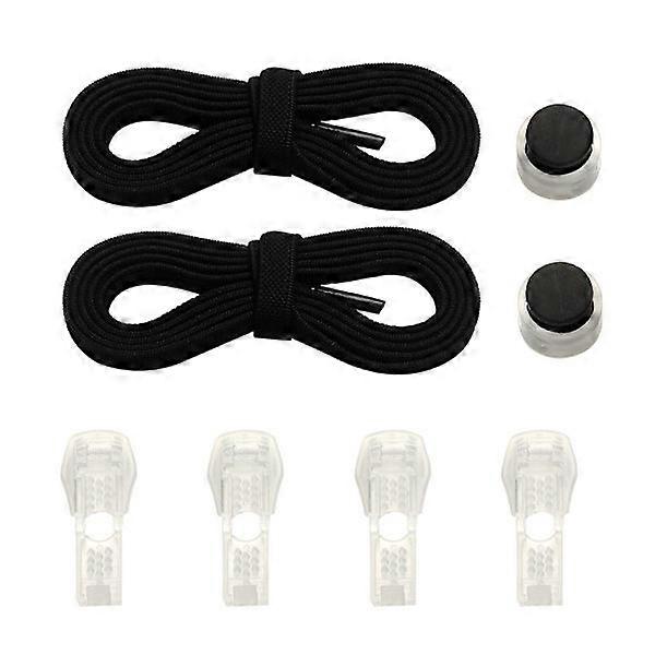 Spring Lock Shoelaces Without Tie BLACK black