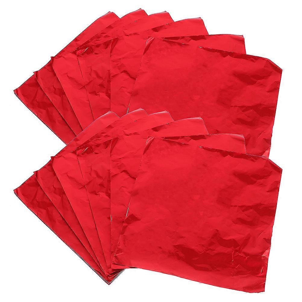 Aluminum Foil Wrappers Packaging Candy Foil for Wrapping 200Pcs Red