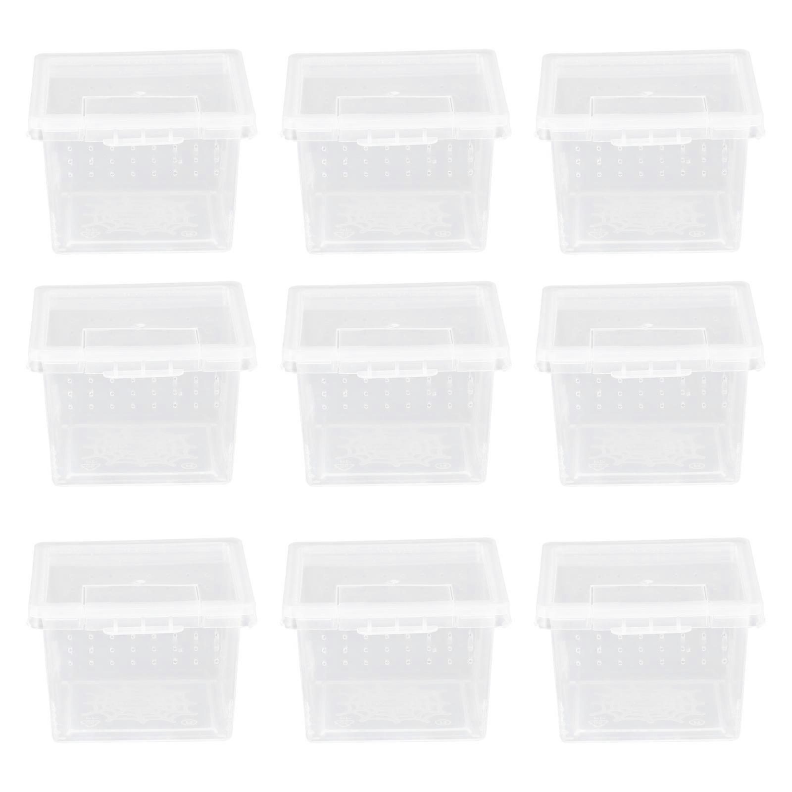 Reptile Feeder Box for Breeding 20Pcs Transparent Portable Feeding Nest