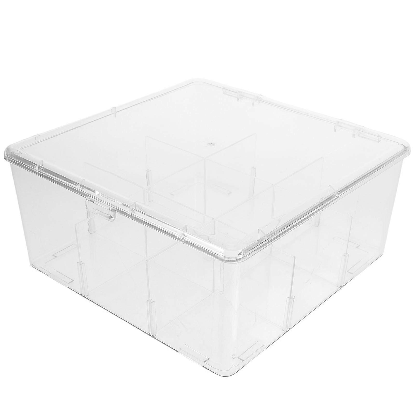 Acrylic Card Storage Box for Card Organizer with Adjustable Compartments