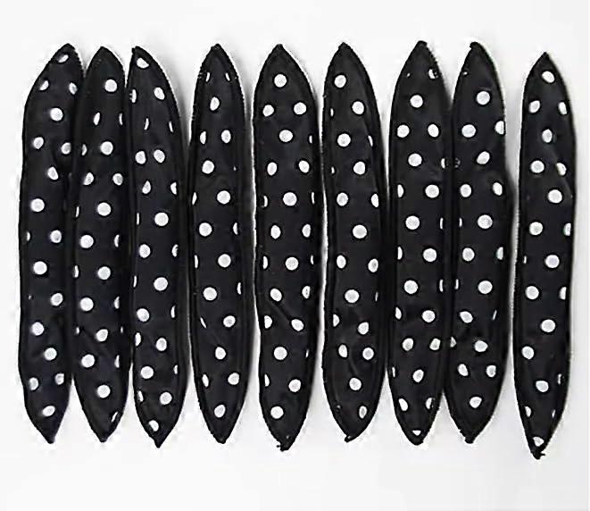 10 Pcs Heatless Overnight Hair Curlers Soft Sleep Rollers Set for Quick Morning Styling  Black