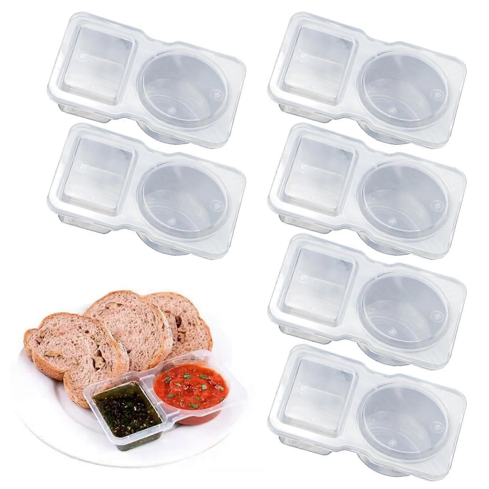 6PCS Dual Compartment Food Storage Containers with Leakproof Lids, BPA  Snack Boxes