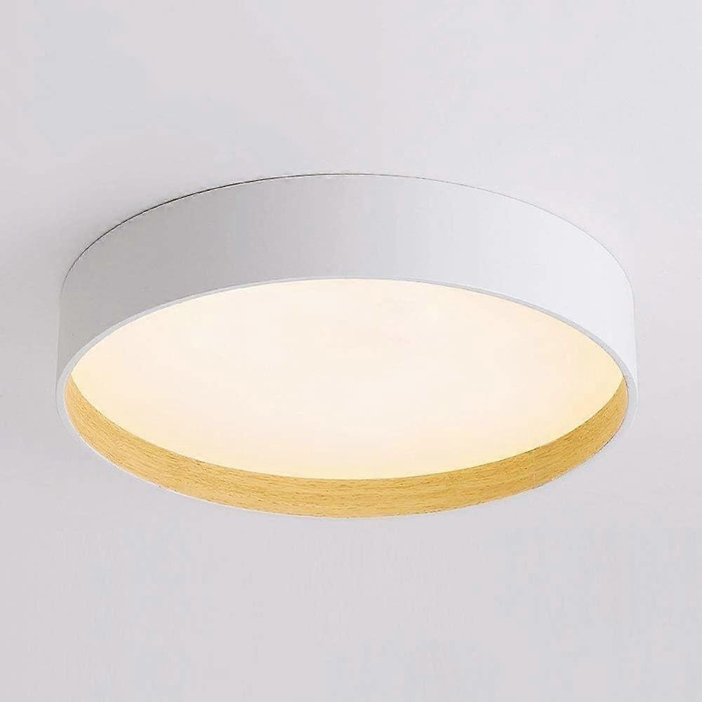LED Ceiling Light Flush Mount Fixture Round Modern Wood Grain Border Energy Saving Triple Modes