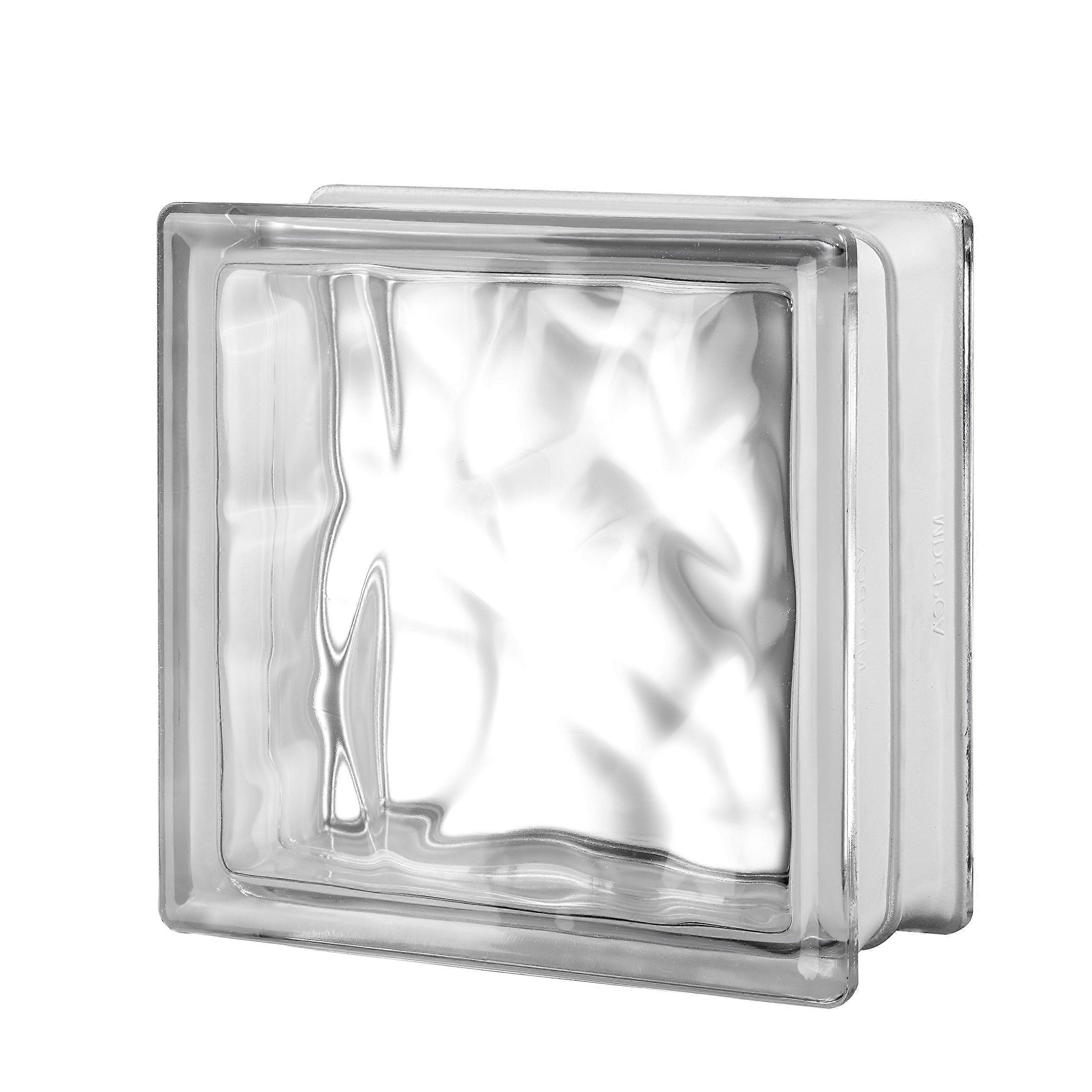 8x8x4 Glass Block with Elegant Wave Pattern for Privacy and Durable Light Flow