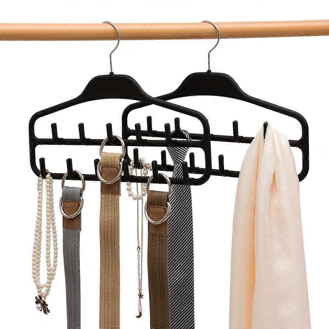 Belt Organizer and Closet Belt Rack 2 Pack with 360° Swivel, 11 NonSlip Hooks for SpaceSaving Storage