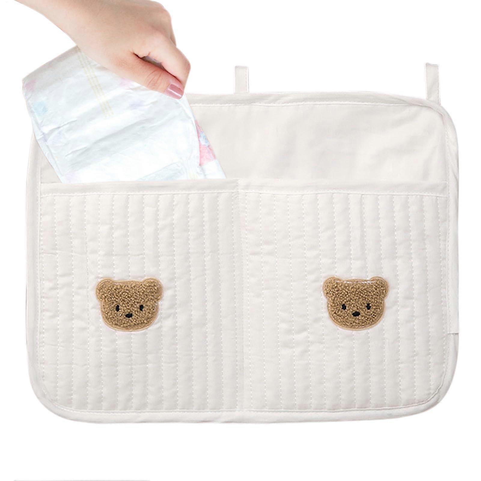 Crib Organizer with MultiPartition Storage and Wide Opening Access, Hanging Diaper Caddy for Nursery