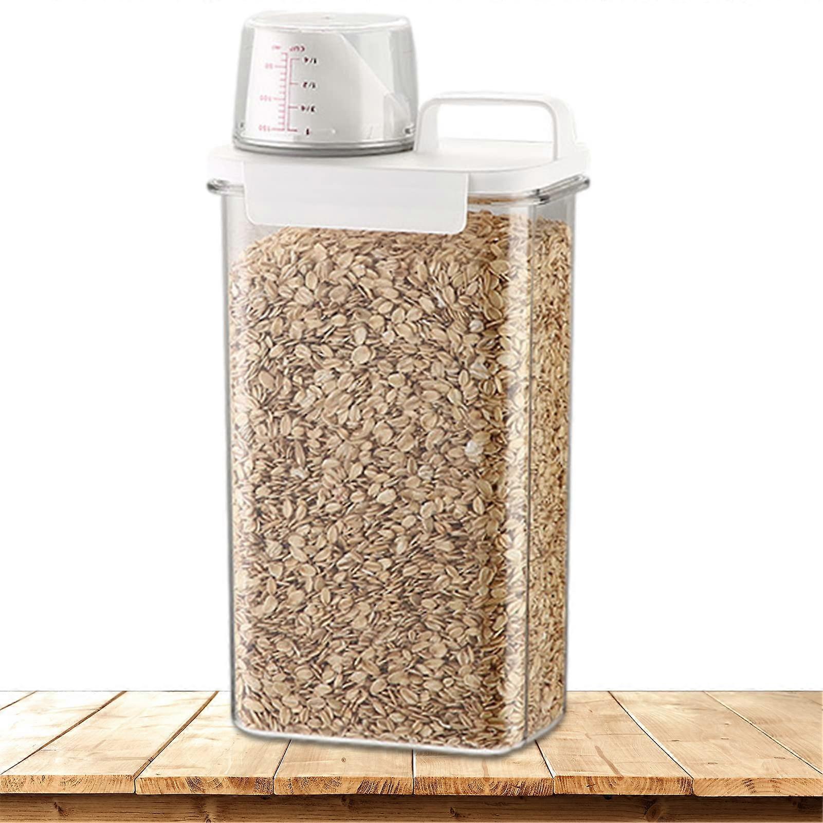 Airtight Cereal Dispenser with Clear View, Sealed Rice Storage Container for Kitchen Organization