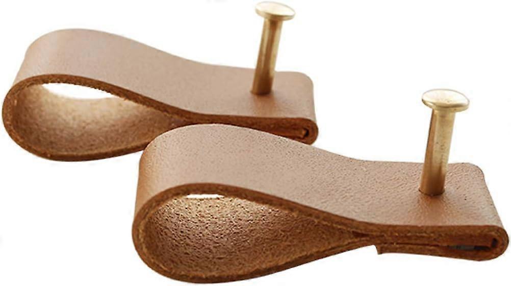 2 Pack Cabinet Knobs for Kids, Genuine Leather Cabinet Knobs and Pulls Kitchen Drawer Dresser Cupboard Pull Handles Security Environmental Protection,