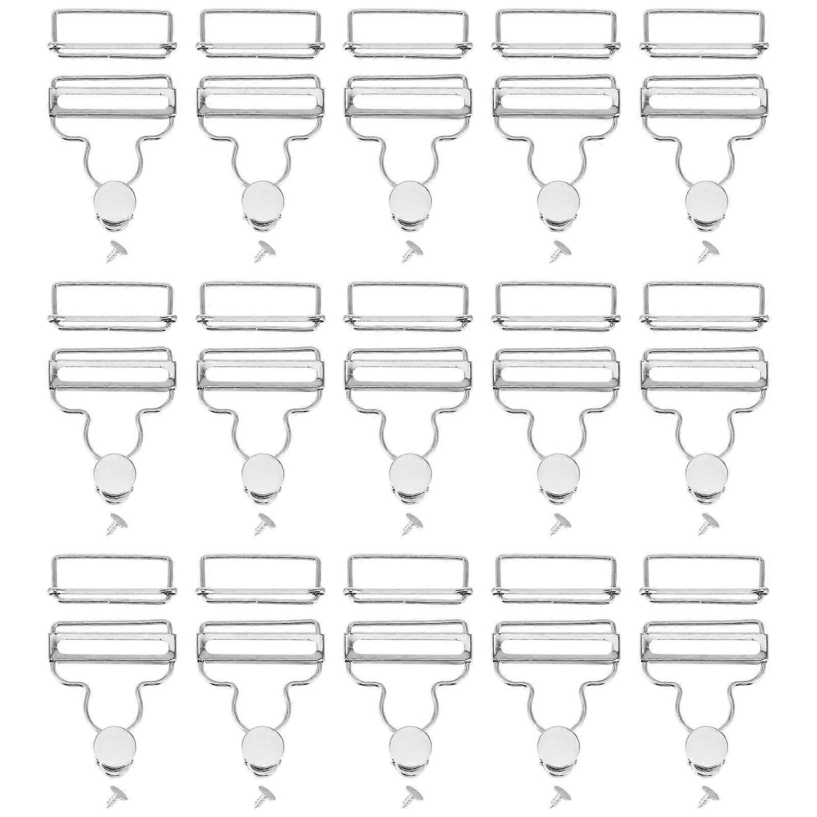Adjustable Metal Suspender Trousers Buttons for Useful Overalls Fasteners 50Sets