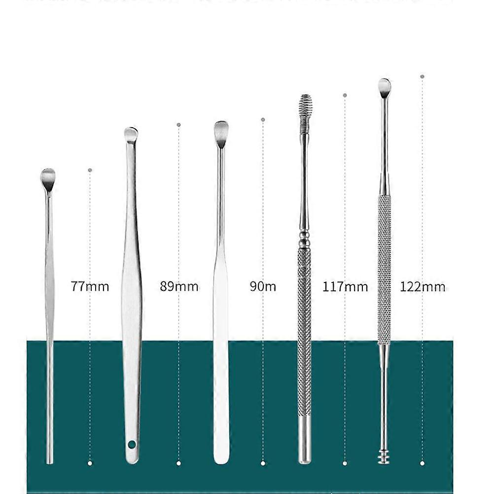 Silver Ear Cleaner Ear Spoon for Cleaning Use 8Pcs One Set