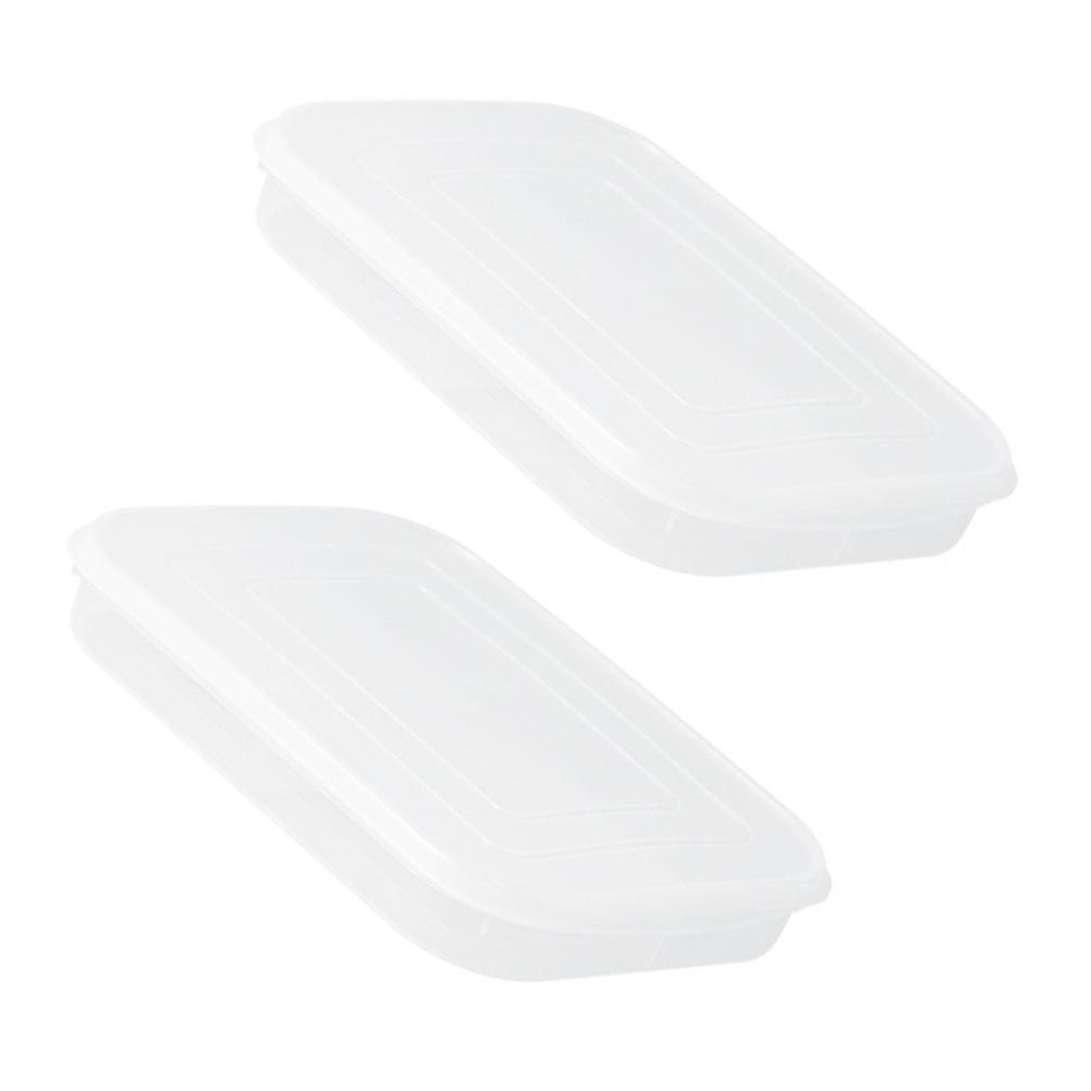 Freezer Storage Boxes Kitchen Containers Square Shape White Color 26x18.5cm 2Pcs