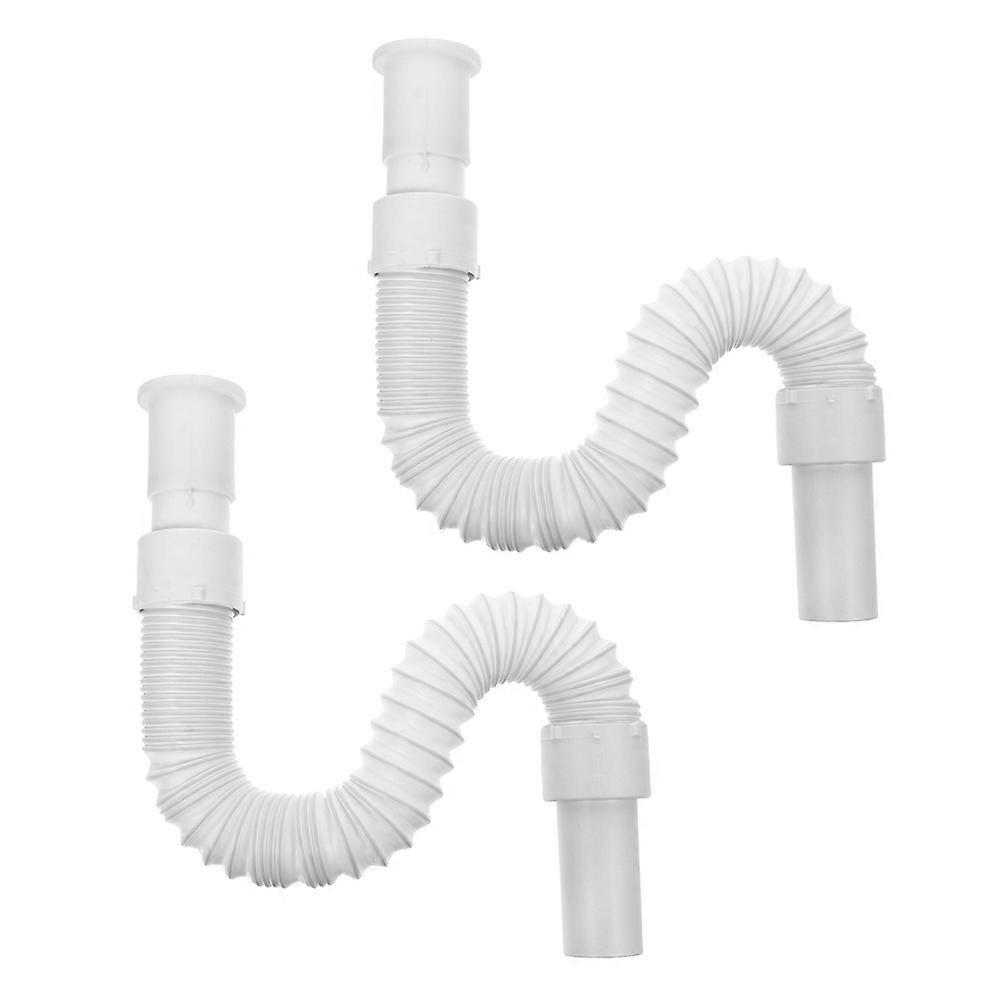 PVC Drain Pipe Hose for Washing Machine Flexible Extension 2Pcs Set