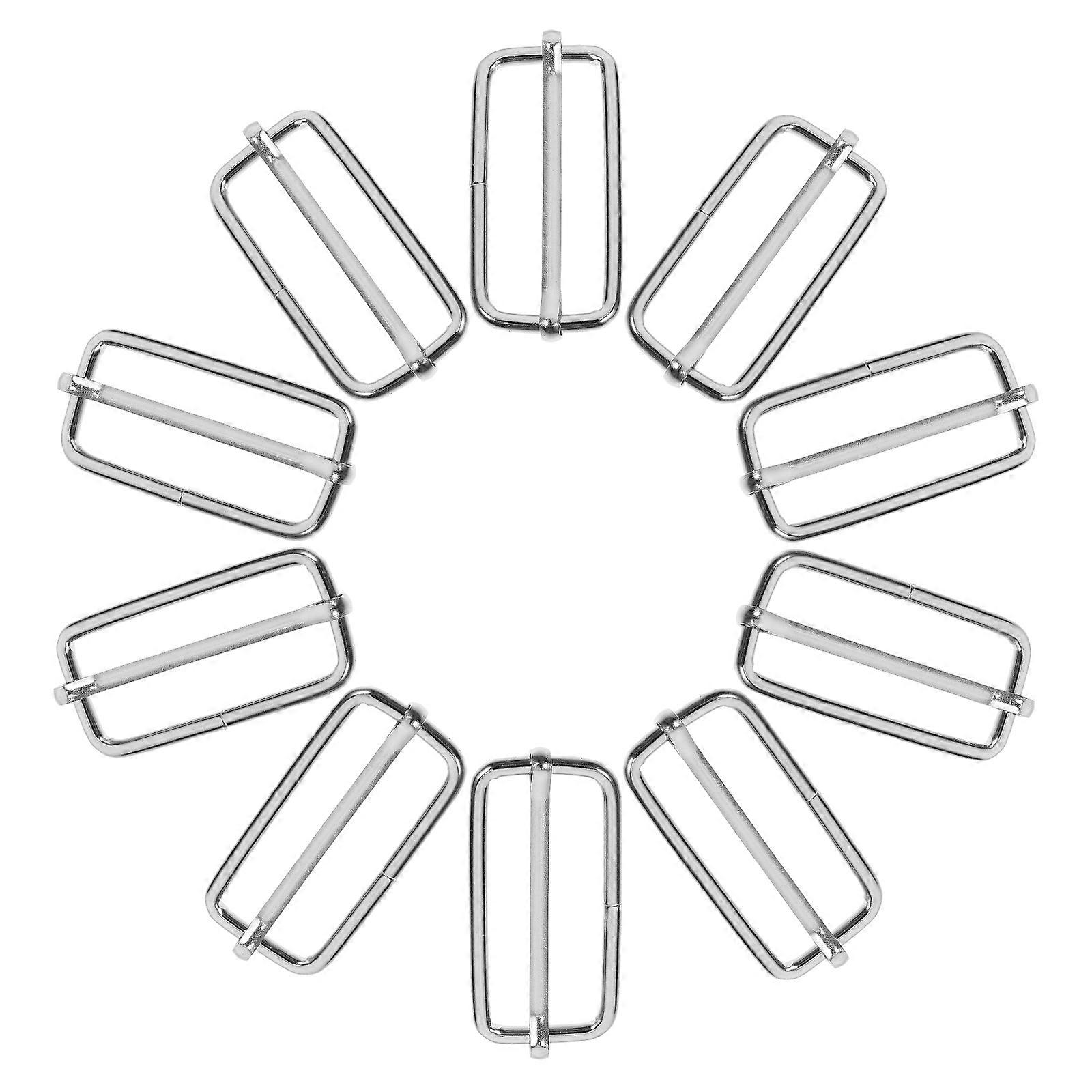 Silver Strap Buckles Metal Roller Buckles for Adjustment 60Pcs Set