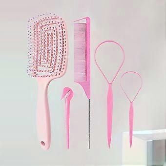 4/5-teiliges Haarstyling-Set: 2 französische Flechtwerkzeuge, 1 Stielkamm, 1 Entferner für Haargummis