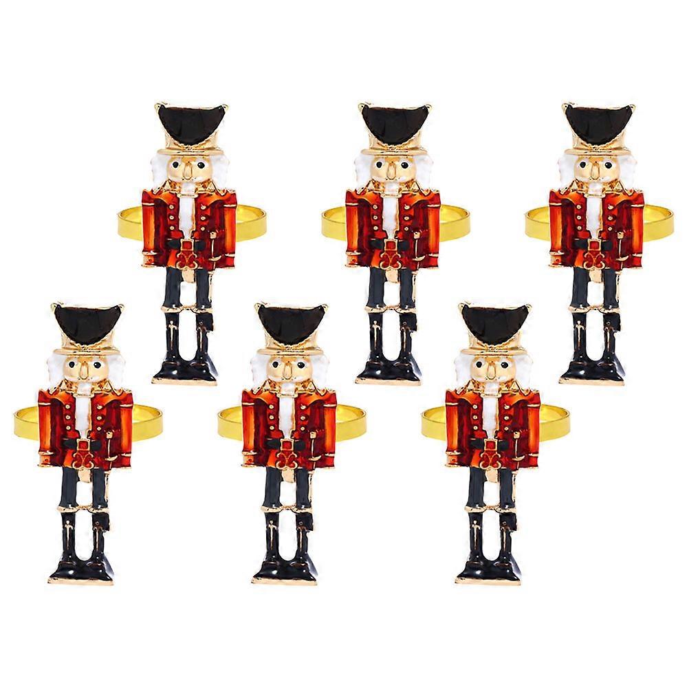 Christmas Nutcracker Napkin Rings Metal Holders for Table Setting 18Pcs