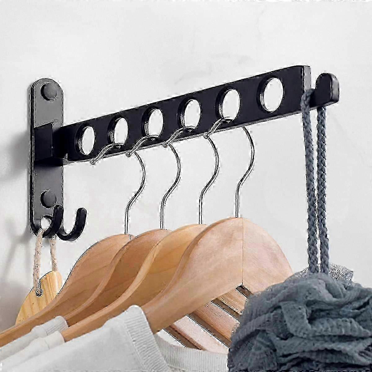 2026 Wall Mounted Foldable Drying Rack, 90 Degree Rotating Clothes Hanger for Wall Installation