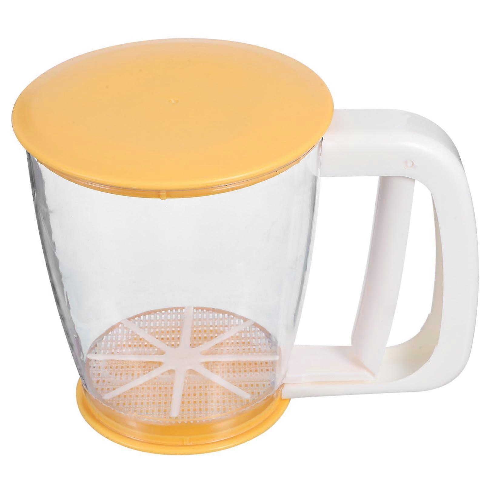 Flour Sifter with Lid Fine Mesh Handheld Baking Sifter for Mess Kitchen Dusting