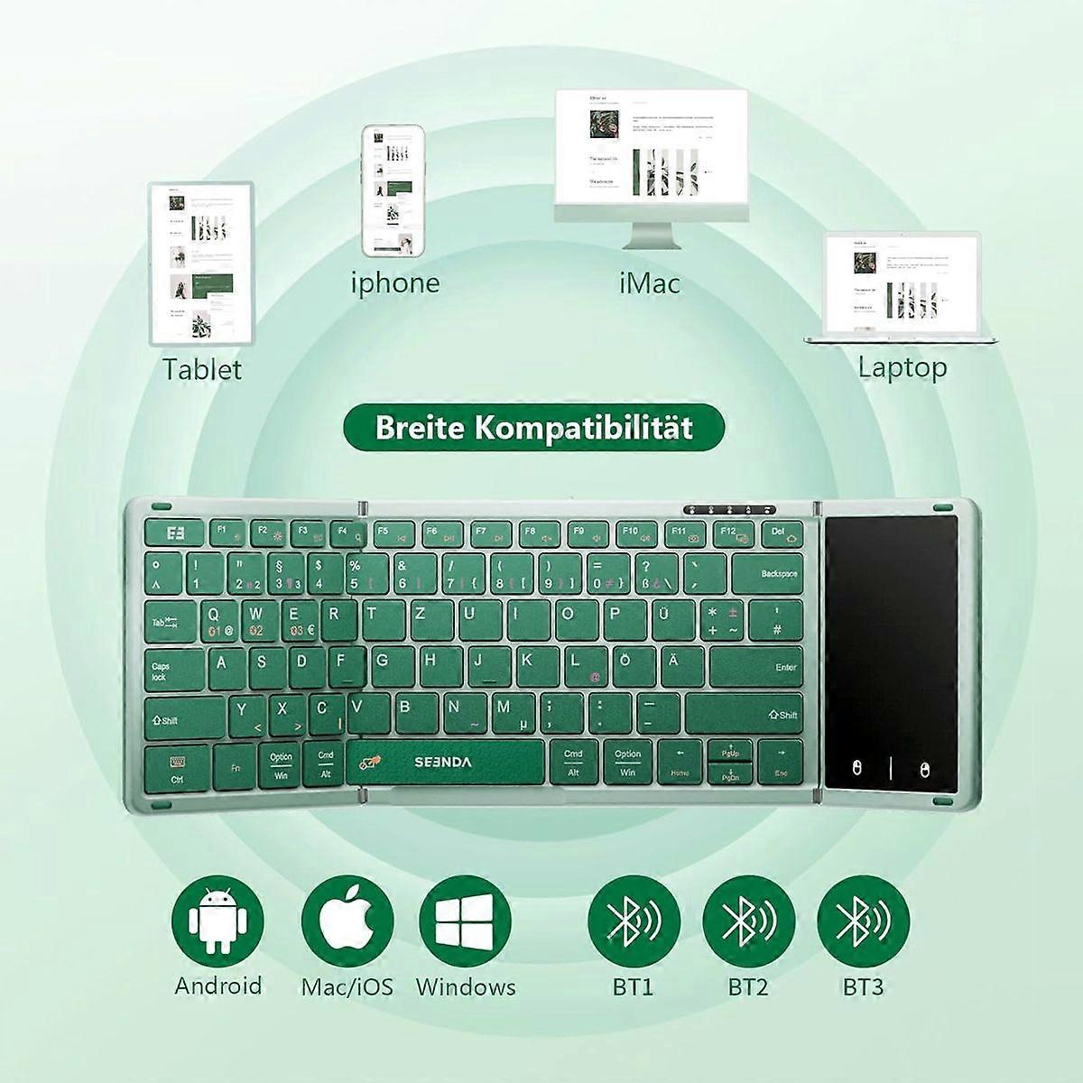 Tastiera Bluetooth pieghevole con touchpad wireless per smartphone iPad