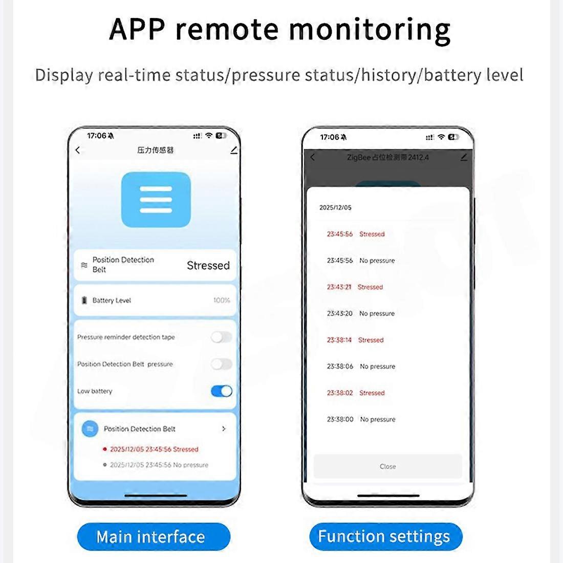 Tuya Zigbee 2MQTT Multifunctional Pressure Sensor Flexible Thin Film Pressure Sensor Detection Strip Smart Linkage