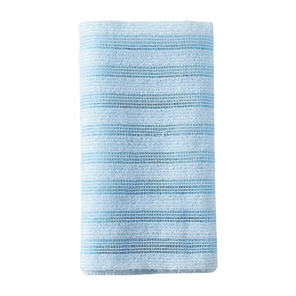 Exfoliating Back Scrubber Long Strip Design Blue Polyester Bath Towel for Deep Cleansing Shower