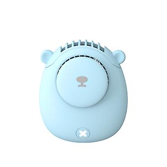 Electric Fan Hanging Neck Portable Mini Fan With 3gear Wind Speed Usb Charging For Summer,small Fan(blue)