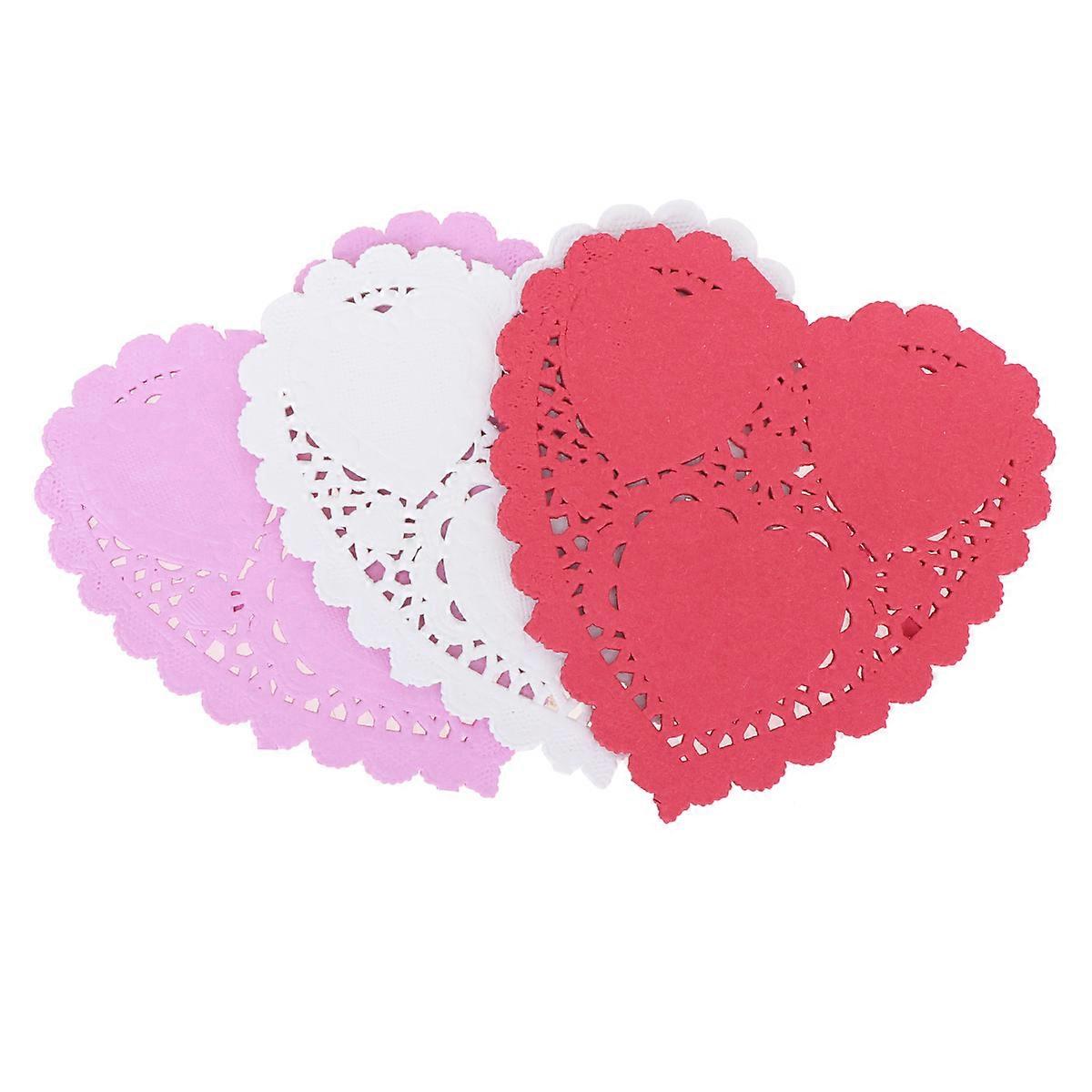 Dessert Cake Board Heart Shaped Circles for Serving 100Pcs Assorted Color Paper