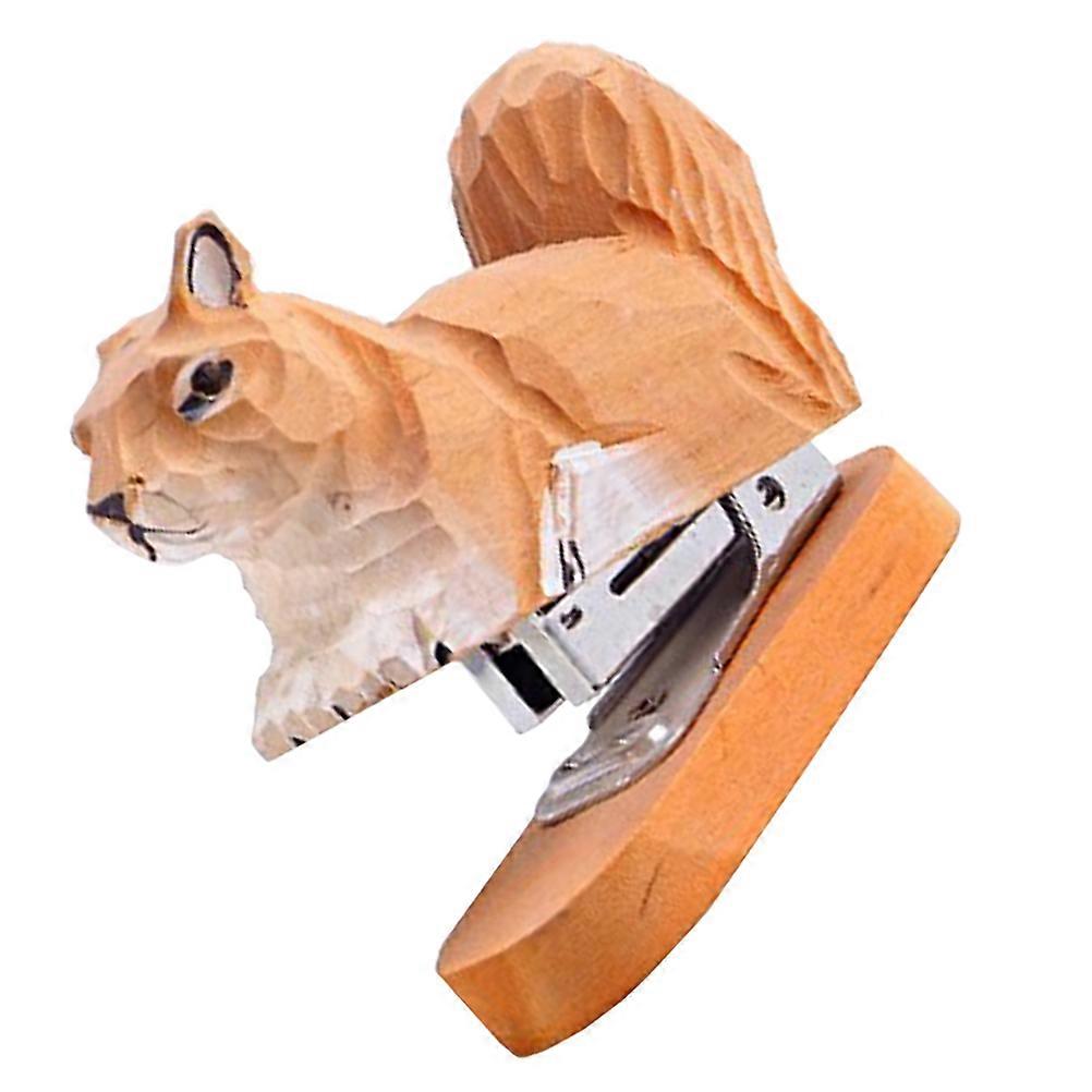 Desk Stapler Wooden Animal Squirrel Stapler for Piece