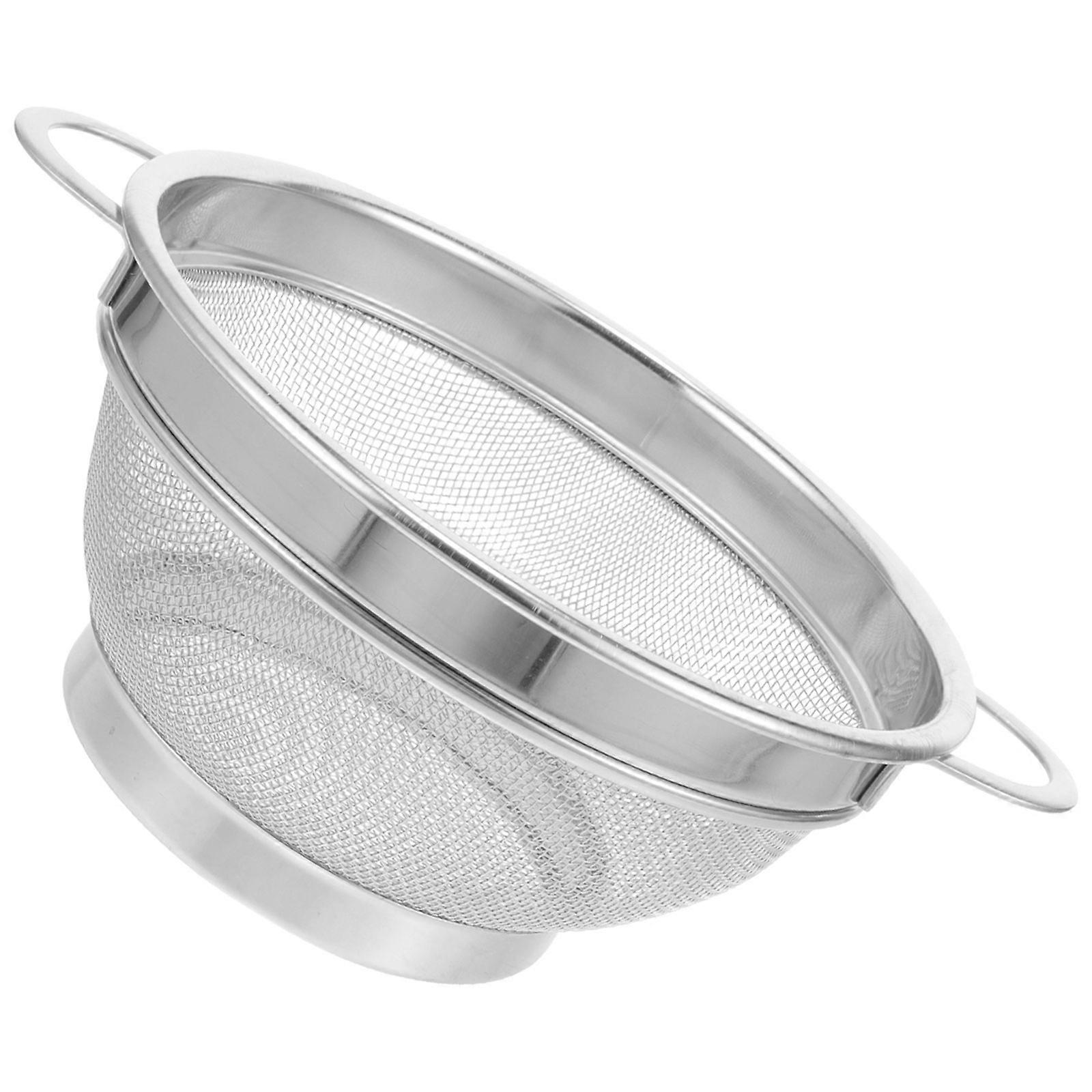 Stainless Steel Draining Basket for Kitchen Storage 1Pcs Silver