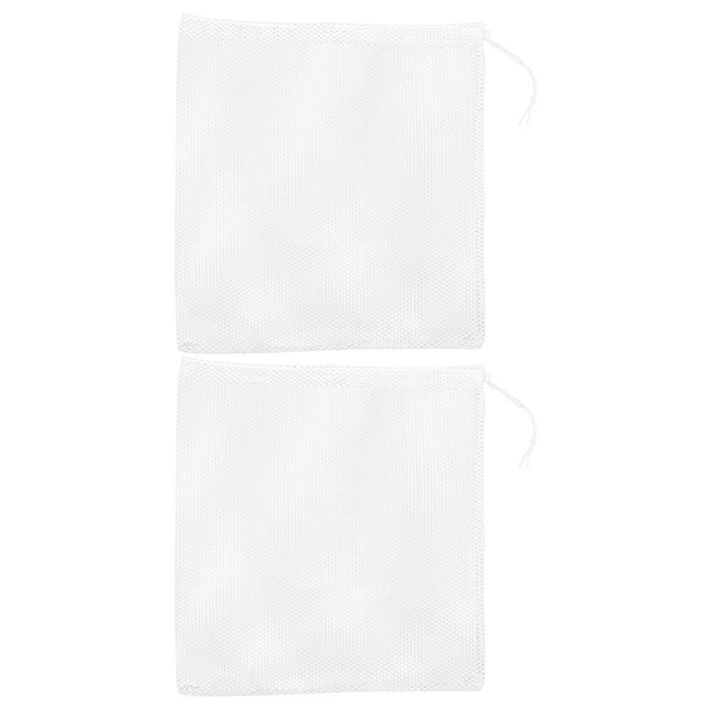 Pond Pump Filter Bag Mesh Barrier for Filtration 2Pcs White Polyester Durable