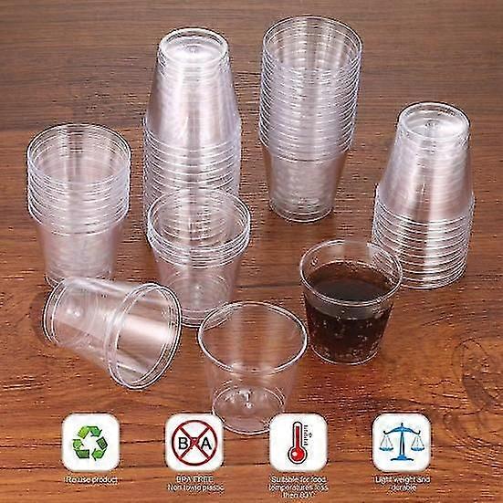 100Pcs 30ml Reusable Transparent Stackable Cups for Beverages