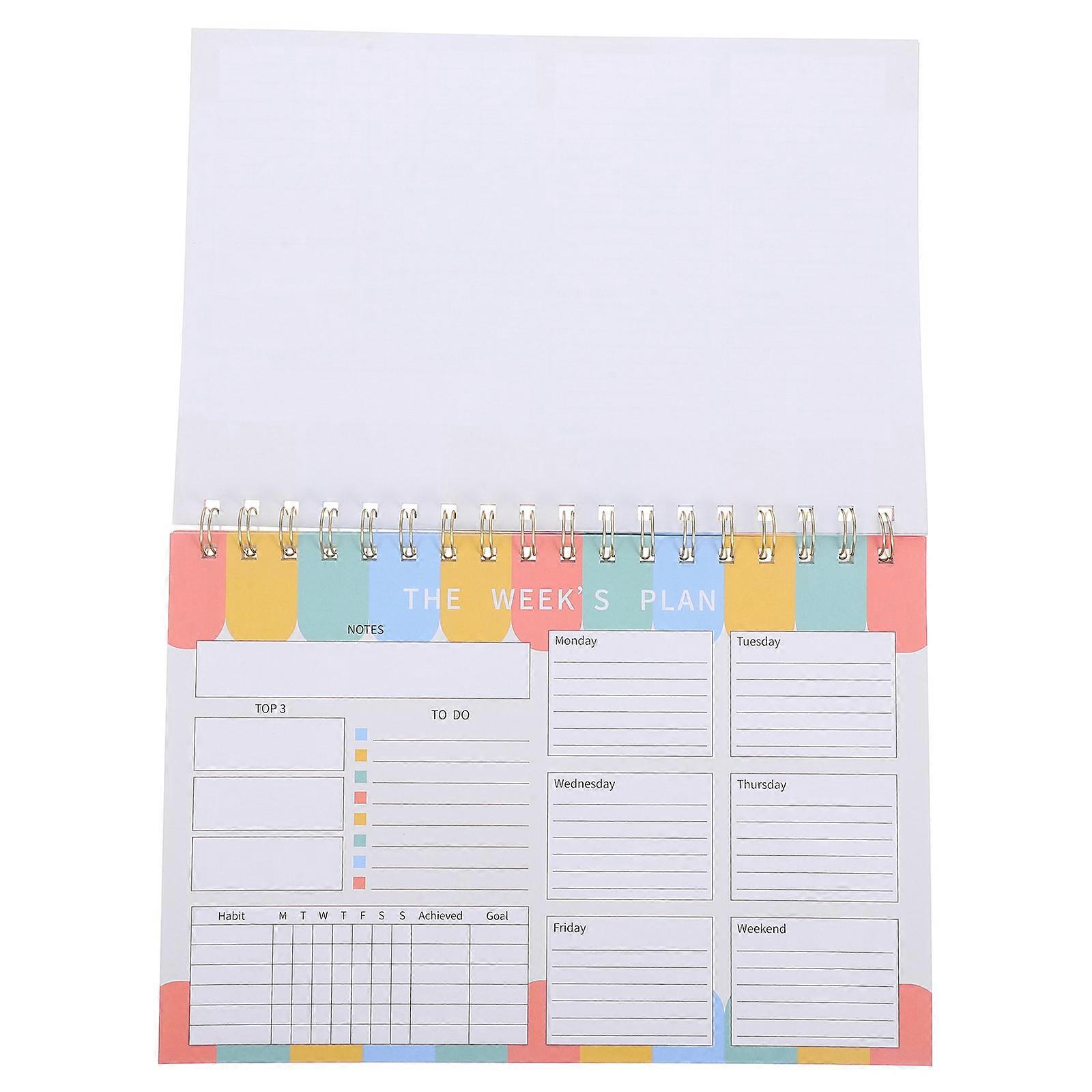 Weekly Planner Notebook for Work Planning 2Pcs Multi Color Schedule Organizer