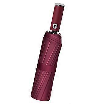Automatische LED-Taschenlampe mit Regenschirmfunktion, leicht und tragbar, für Sommer, Outdoor-Aktivitäten und Pendeln, Burgunderrot