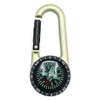 Survival Mini Compass Keychain Zinc Alloy Small Pocket Compass Carabiner Buckle Outdoor Accessory