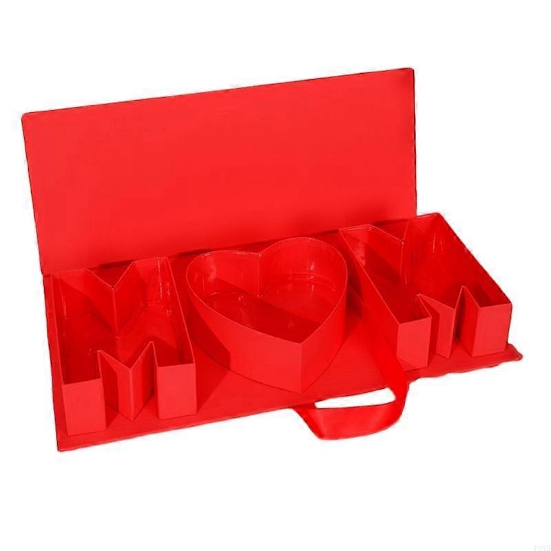 Individualized Letter M Flower Boxes With Keepsakes Storage -Red