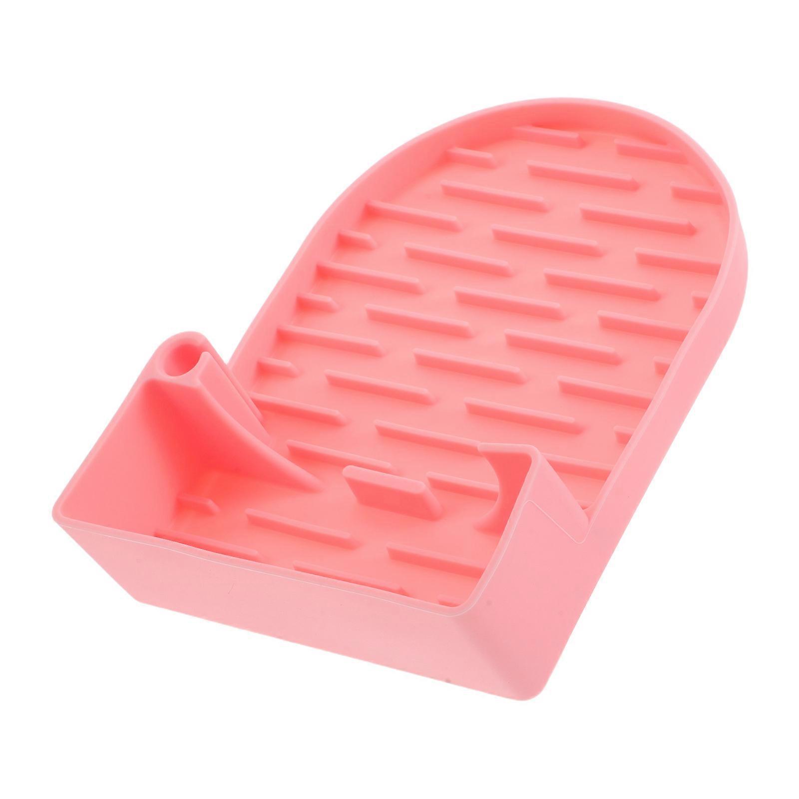 Escorredor de garrafas de silicone compatível com a Stanley Cup - Organizador de garrafas que economiza espaço - Suporte de secagem rápida para bancada de cozinha rosa