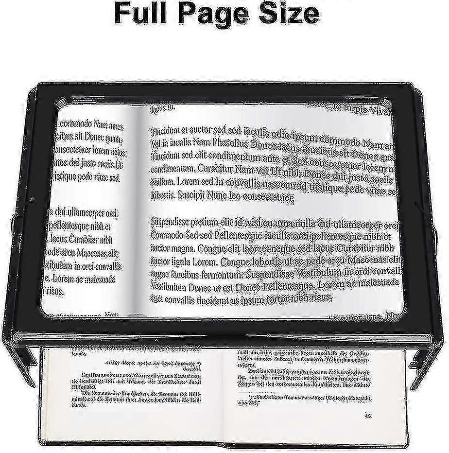 3x Magnification A4 Rectangular Magnifying Glass with Light Reading Aid