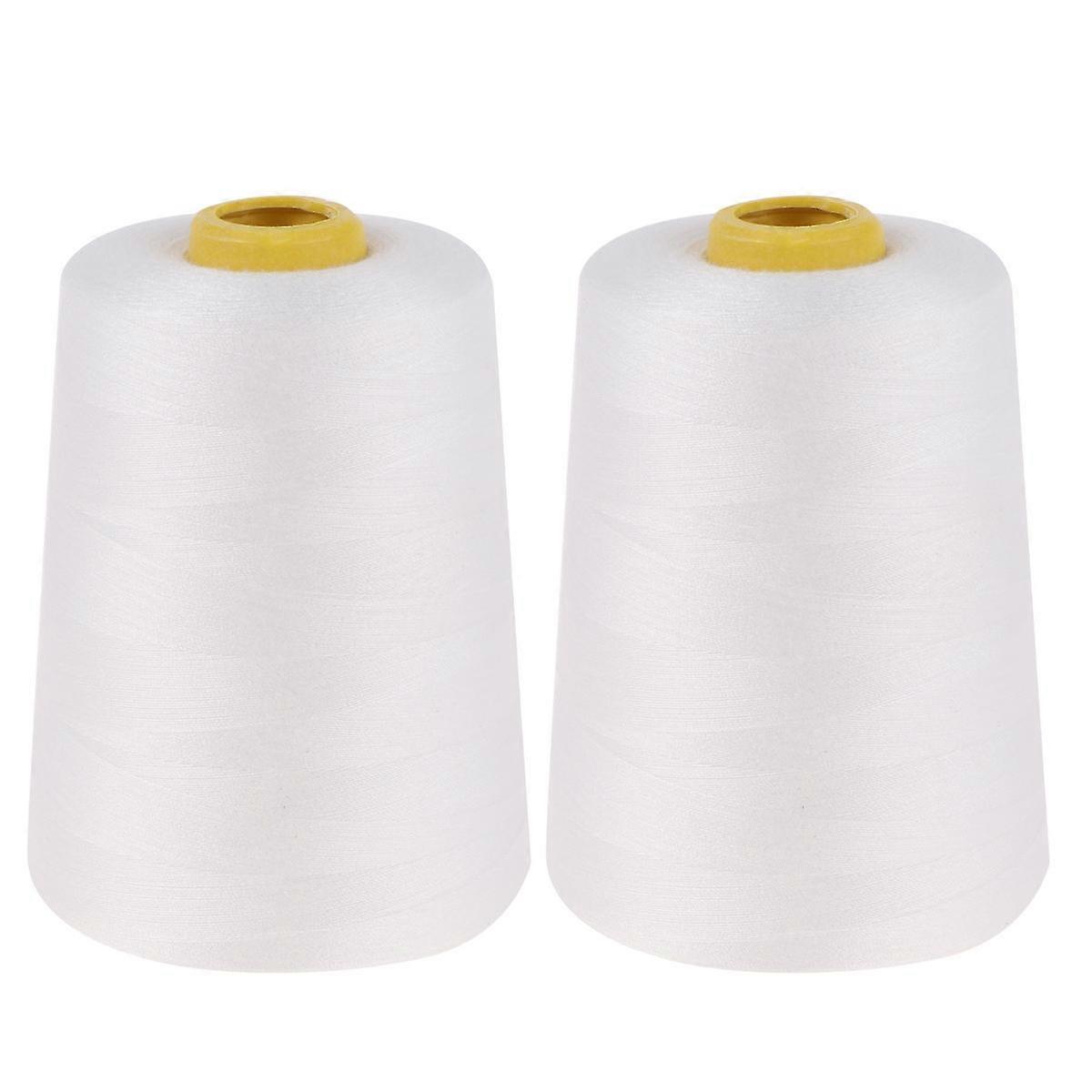 Smooth Polyester Sewing Thread for Sewing 6 Rolls White Color