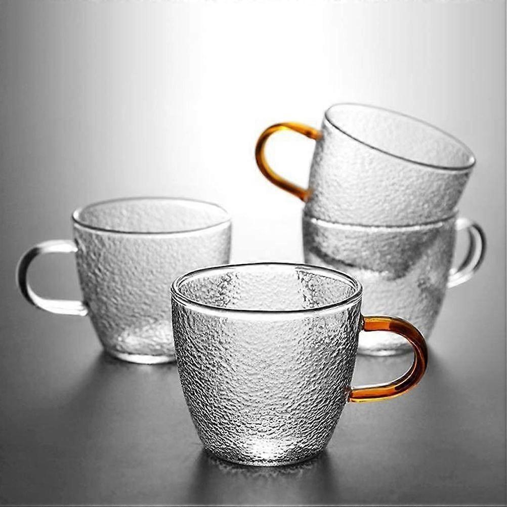 Glass Tea Cup Small Tea Cup for Drinking 2Pcs Transparent Handle Mug