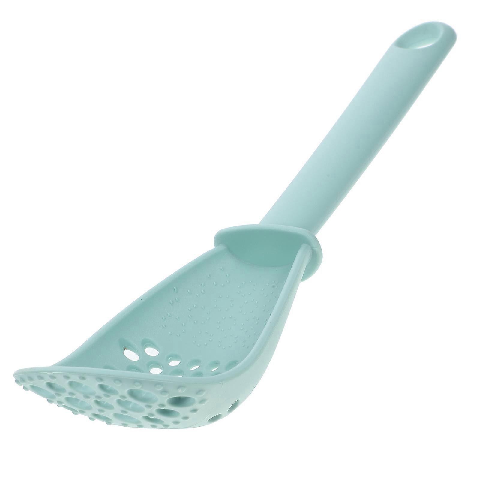Multi-Function Grinding Spoon Plastic Colander Cooking Drain Spoon Sky-Blue