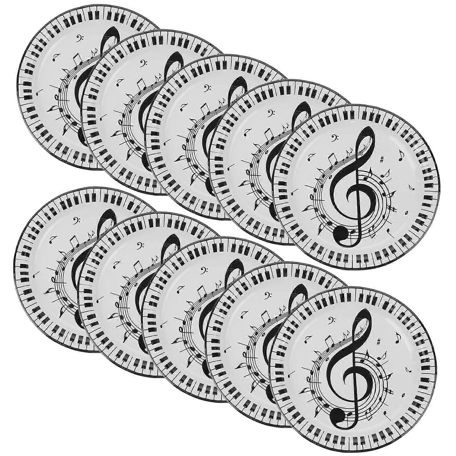 Music Theme Black Dinner 10Pcs