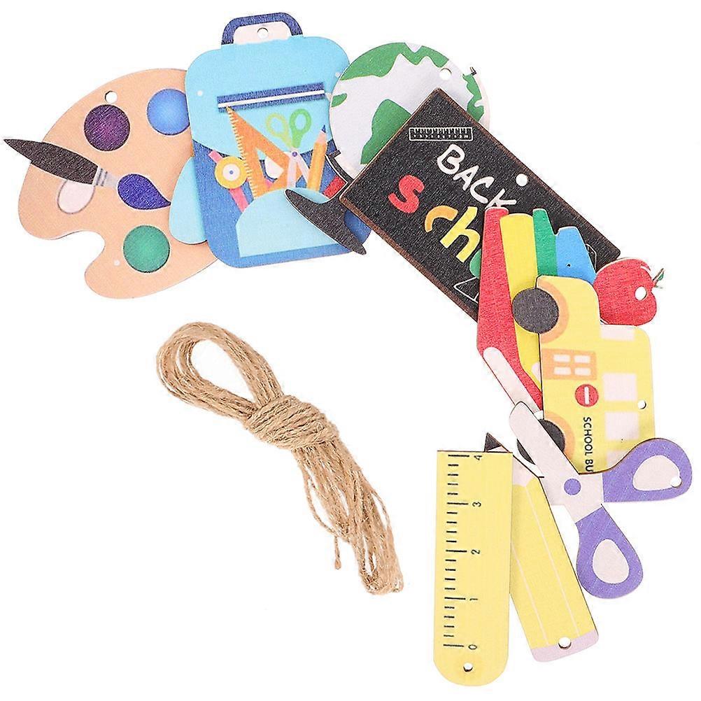 Back to School Pull Flags Classroom Hanging Banners for Decoration 9Pcs